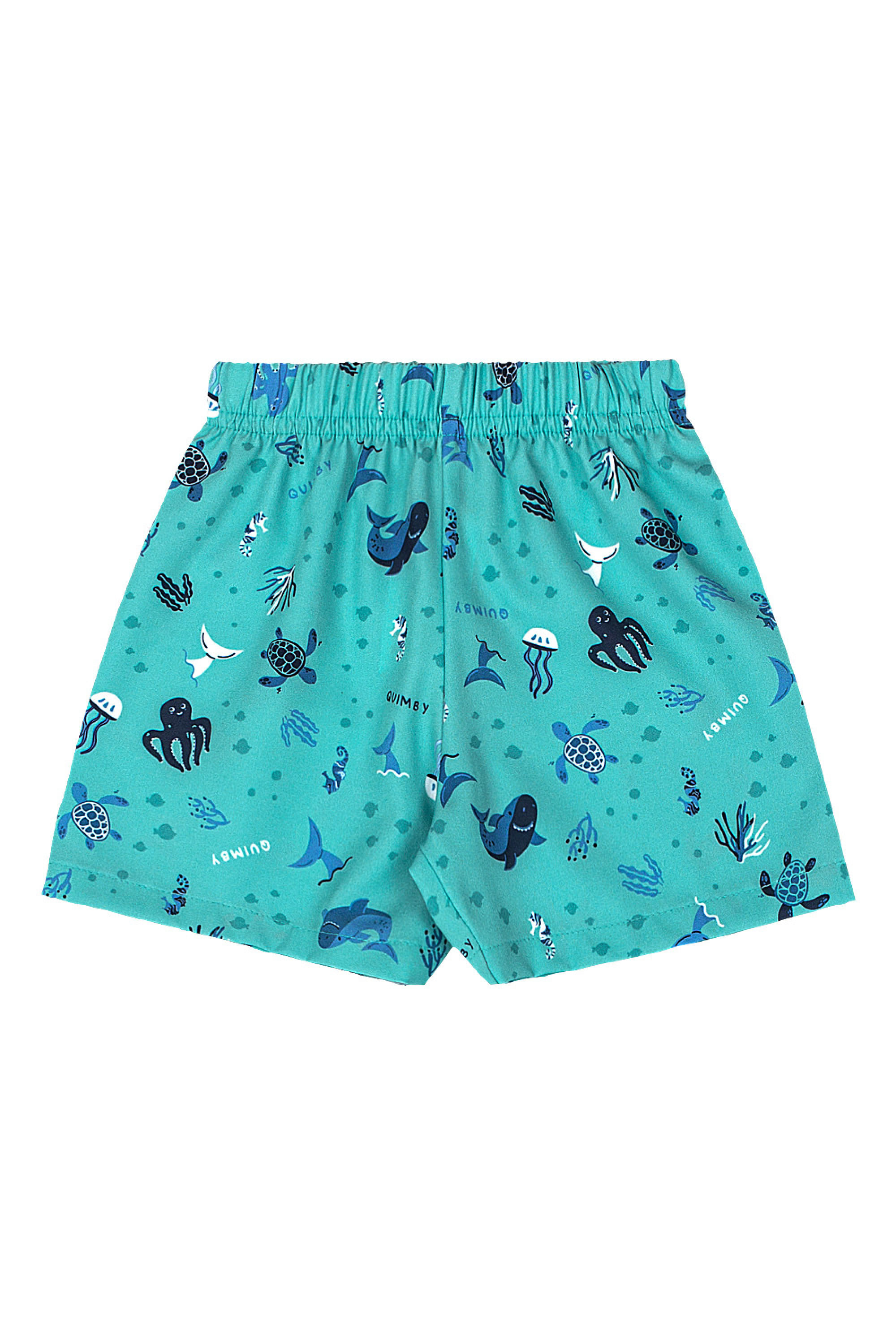 Conjunto para Bebê Menino Regata Shark e Bermuda (Branco) Quimby - Imagem 20